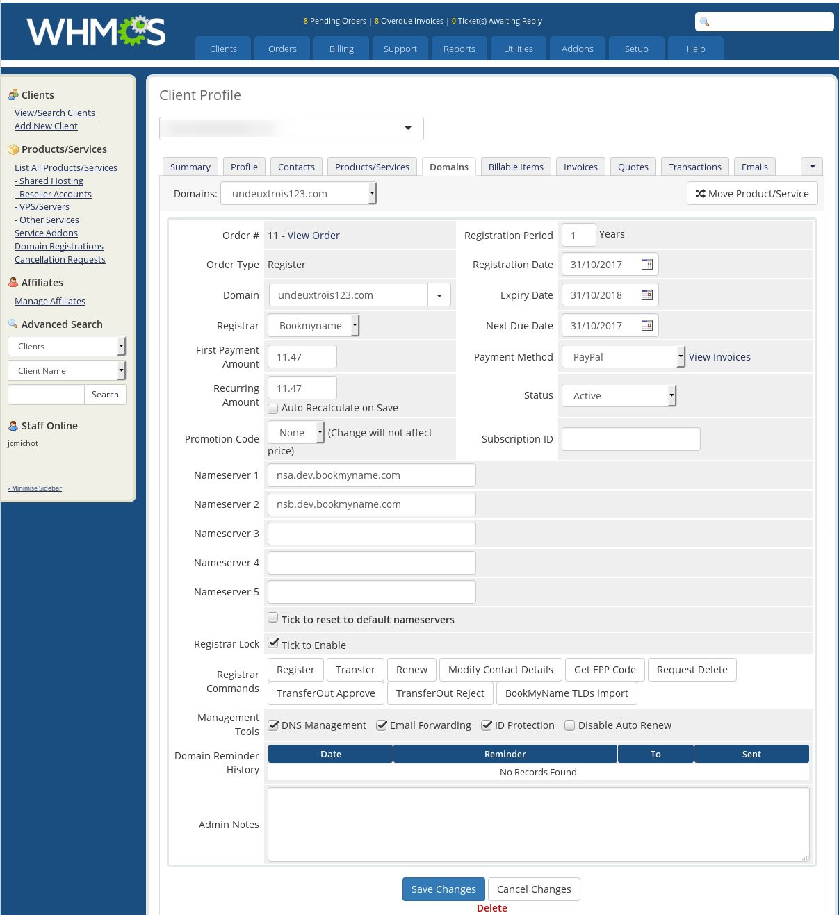 Correção Módulos WHMCS 4 -  - WHMCS